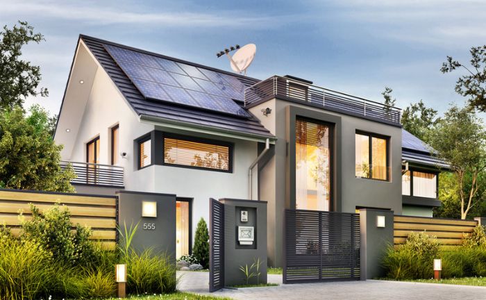 maisons avec panneaux solaires