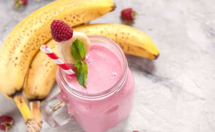 Smoothie petit-déjeuner framboise-banane