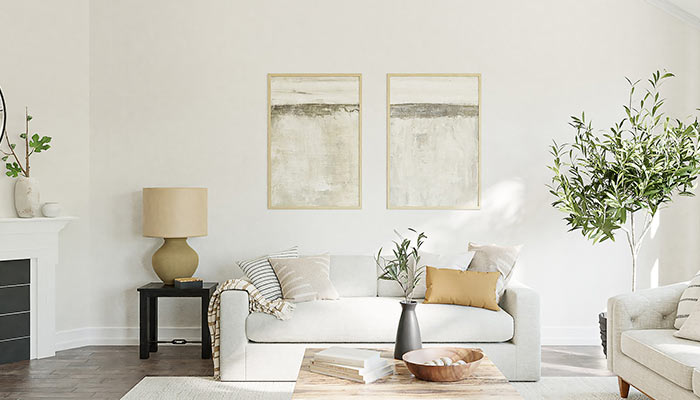 salon blanc et beige