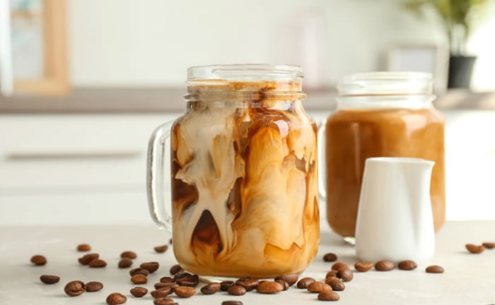 café froid, lait concentré