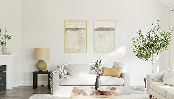 salon blanc minimaliste