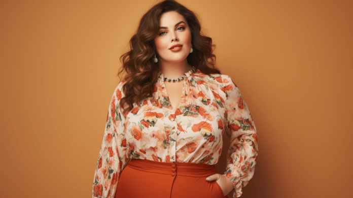 plus size woman wearing a blouse