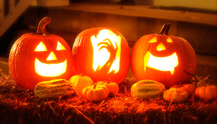 Citrouilles d'Halloween illuminées
