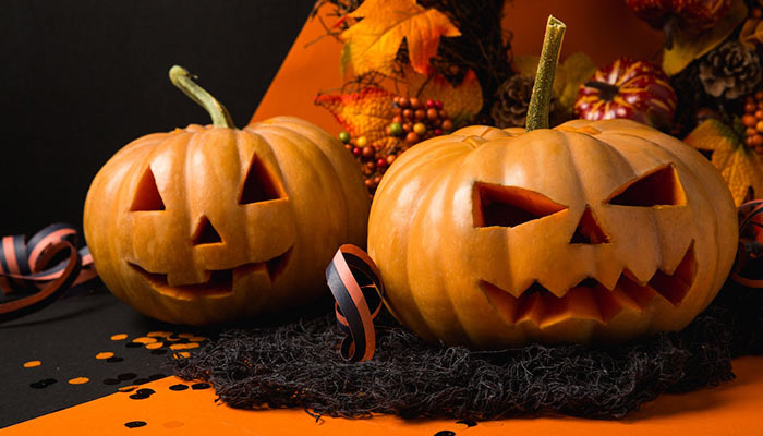 Disposition des citrouilles d'Halloween