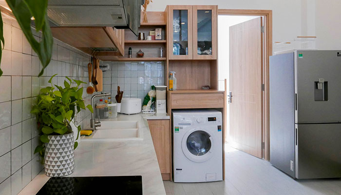 Lave-linge dans la cuisine