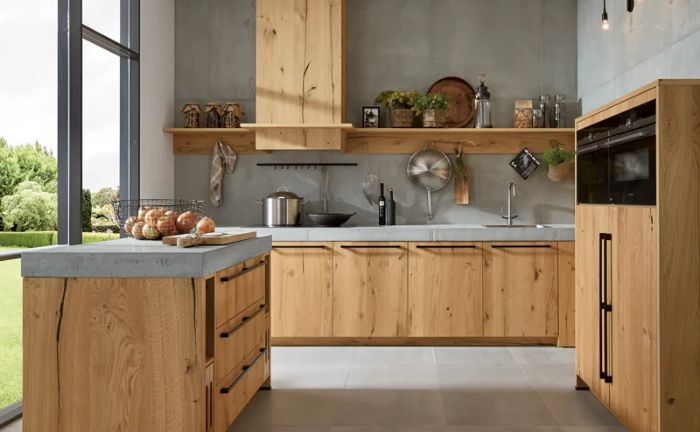 Intérieur de cuisine bois lent