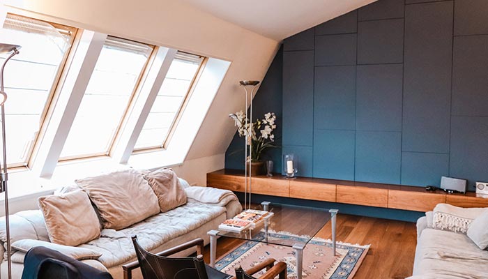 Les combles ont été aménagés en salon