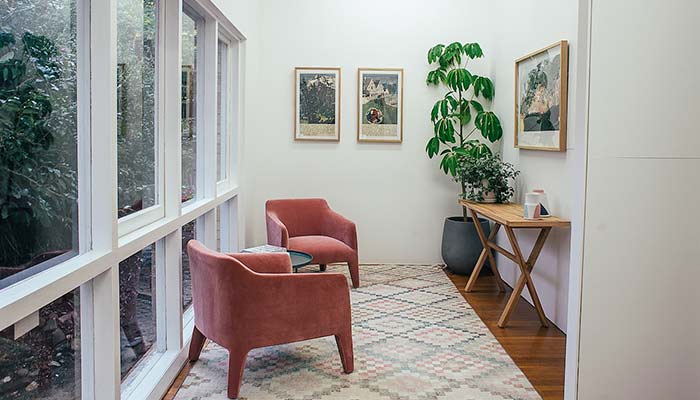 Terrasse fermée dans le coin salon