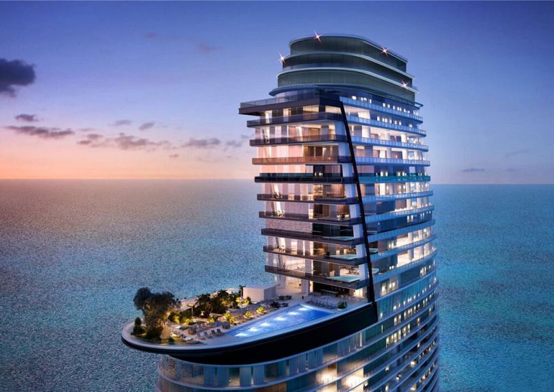 Vue extérieure du luxueux penthouse d'Aston Martin