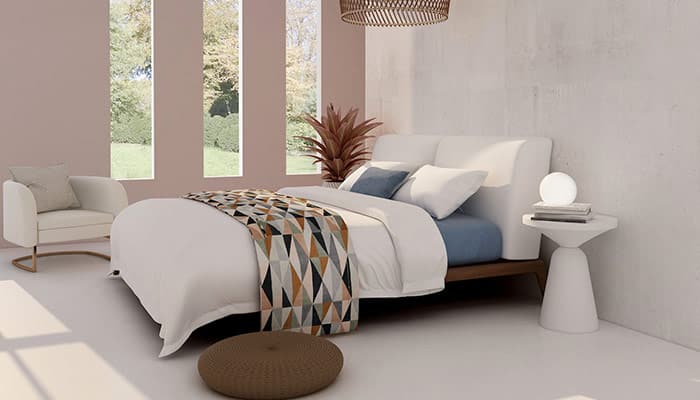 chambre bleu blanc