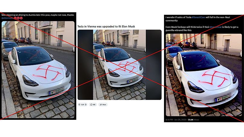 La voiture n'a pas été vandalisée à la suite des actions de Musk à l'ouverture de Trump